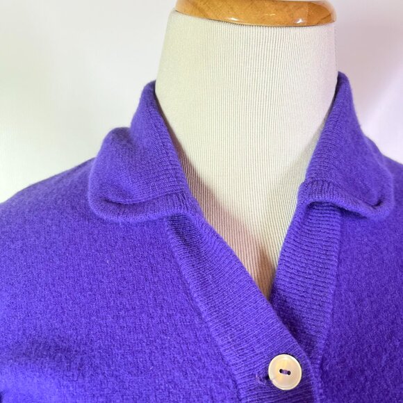 Vintage Fully Fashioned Minklam by Darlene Cropped Purple Cardigan Sweater Sz 38 - Picture 14 of 14